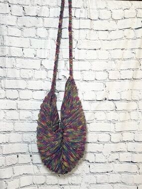 Handmade Multicolor Knit Crossbody Bag